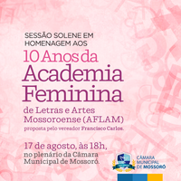 Câmara homenageia Academia Feminina de Letras e Artes de Mossoró